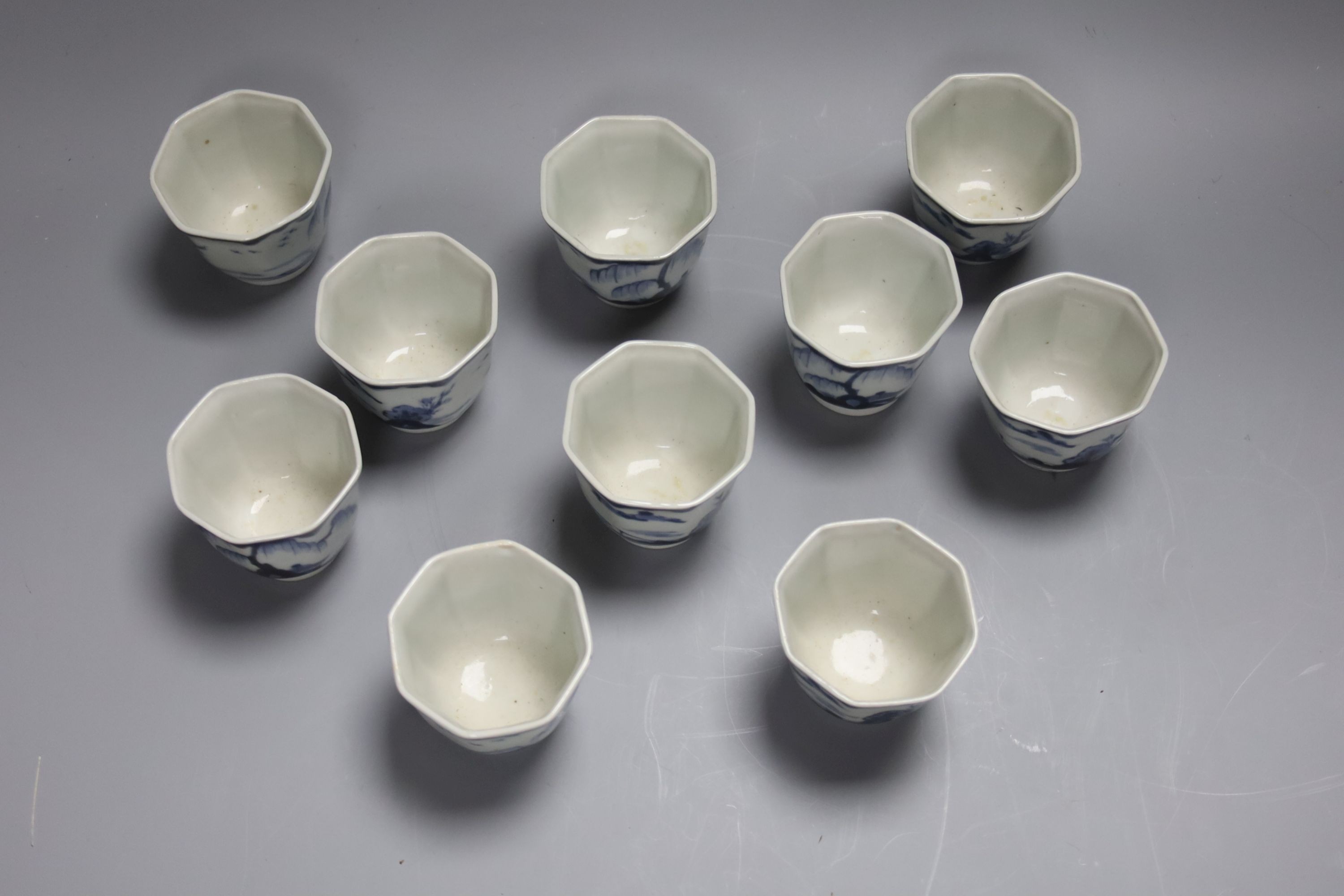 A set of ten Arita porcelain cups